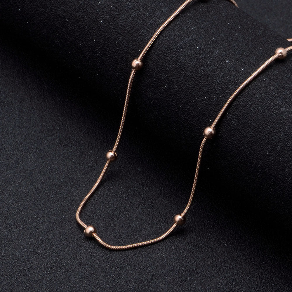 Fashion stainless steel round snake bag bead chain multi-color accessory chain necklace collarbone chain - V.I.P Digital Presence