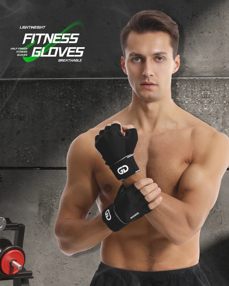 Fitness gloves with microfiber anti slip and wear-resistant design half finger gloves with straps - V.I.P Digital Presence