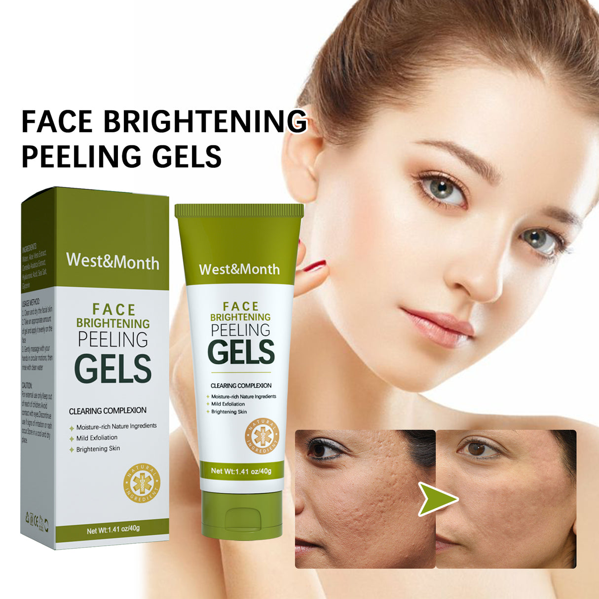 Face Brightening Peeling Gels, Facial Cleansing Exfoliation Skin Pores Hydrating Firming Beauty Gels - V.I.P Digital Presence