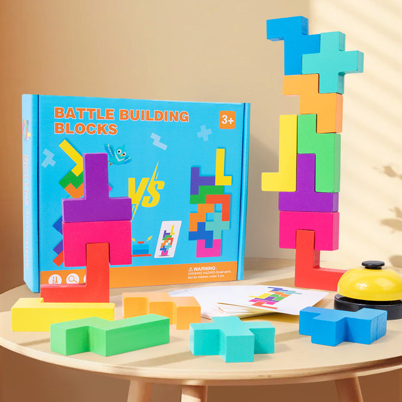 Wooden Russian building blocks for early childhood education, building block games, puzzle toys - V.I.P Digital Presence