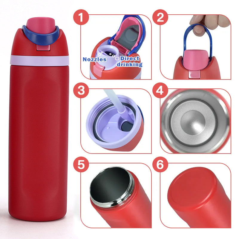 Insulated Stainless Steel Water Bottle (24OZ/32OZ), with straw, BPA-Free, great for sports and travel. - V.I.P Digital Presence