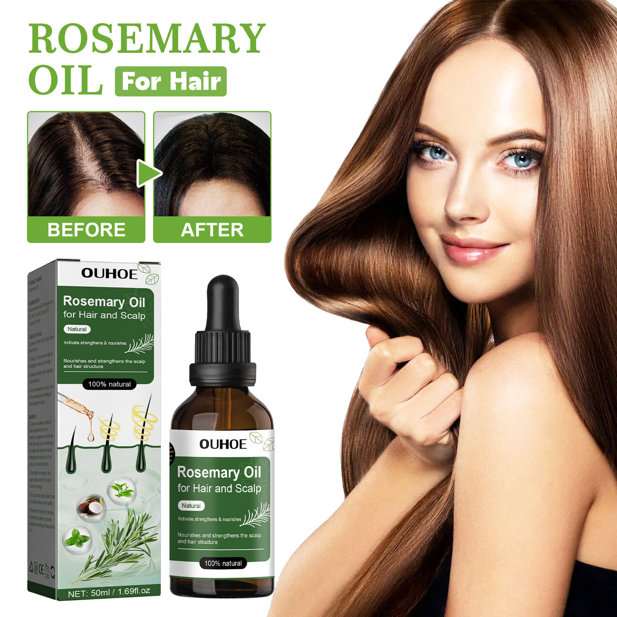 Hair Care Rosemary Oil, Anti-Loss Hair Nourish And Strengthen Hair Care Essential Oil - V.I.P Digital Presence