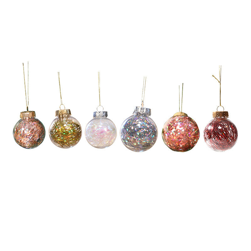 Christmas Ball Transparent PET Laser Silk Grass Ball Christmas Tree Pendant Decoration Props 4PCS per box - V.I.P Digital Presence