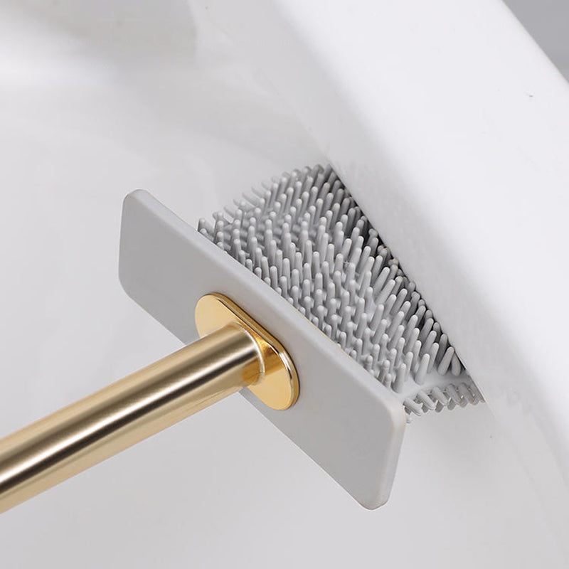 Luxury Toilet Brush Wall Mounted Holder Silicone Flat Head Cleaning Brush Corner Gap Cleaner - V.I.P Digital Presence