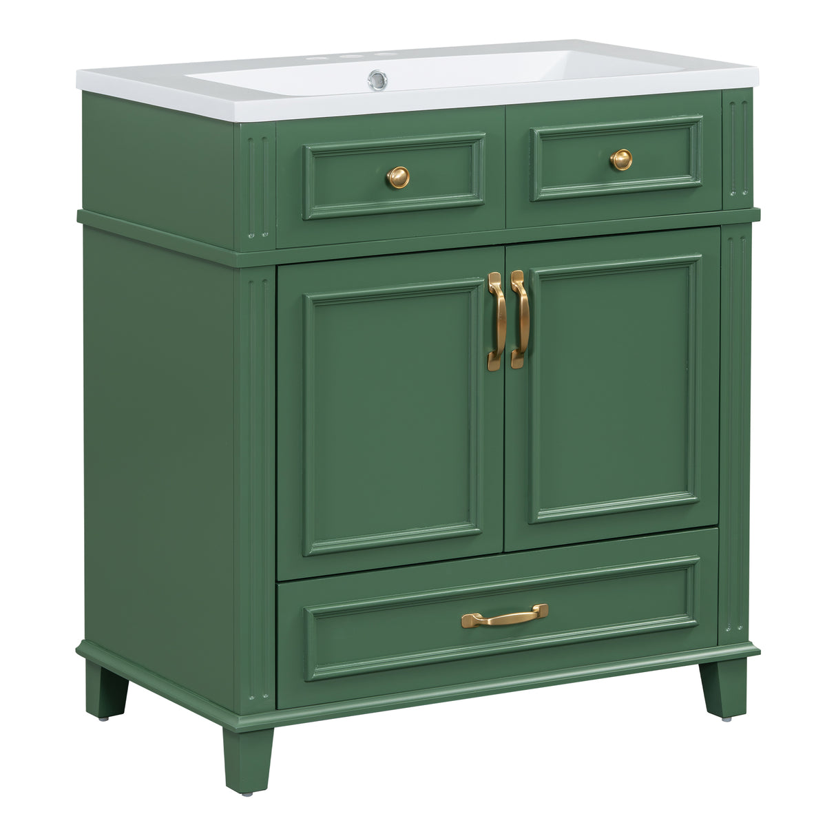 30 inch uncovered bathroom vanity with soft closed door, limited to solid wood frame bathroom storage cabinet green - V.I.P Digital Presence
