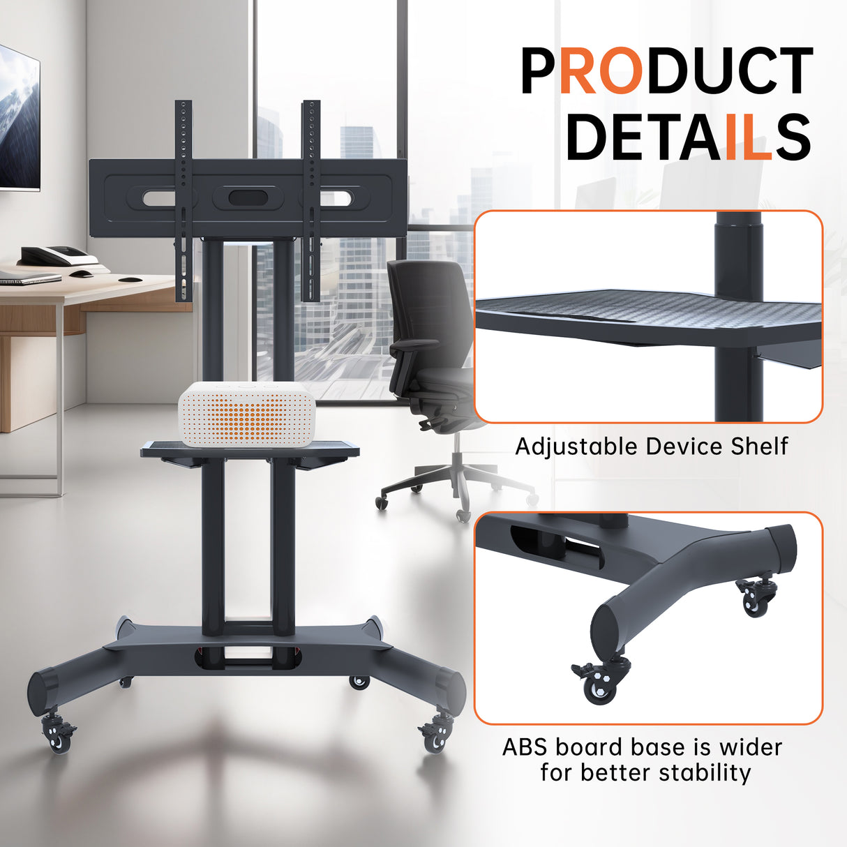 FANCO Universal Rotating TV Stand, Suitable for 32-80 inch TVs, Tiltable Desktop TV Stand, Maximum VESA 600x400mm (Black) - V.I.P Digital Presence