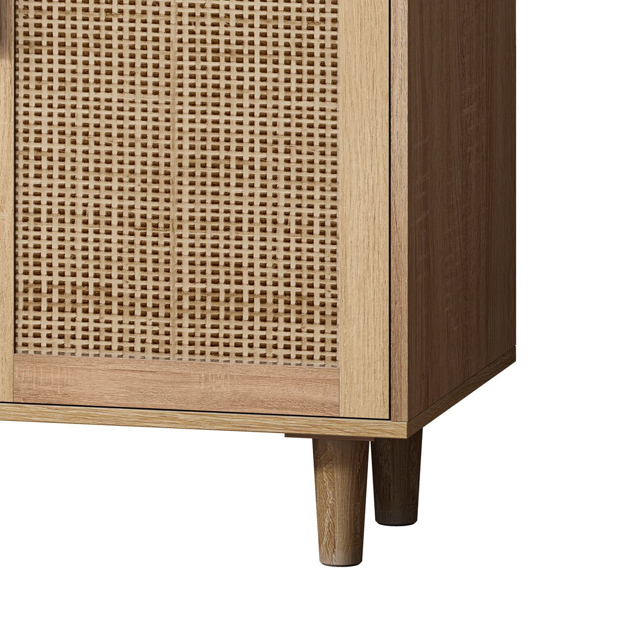 62.20"Elegant and Functional 4-Door Rattan Decorative Storage Cabinet,for Bedroom,Living Room,Office,Easy Assembl - V.I.P Digital Presence