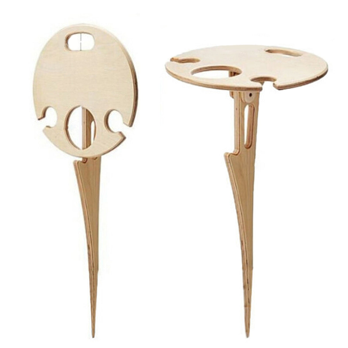 Outdoor Wine Table Foldable Round Desktop Mini Wooden Picnic Table Easy To Carry Wine Rack Support - V.I.P Digital Presence