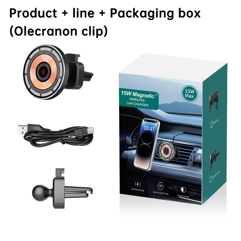 15W Magnetic Fast Car Charger Wireless Phone Stand Magnetic Mount Holder Qi Car Wireless Charger - V.I.P Digital Presence