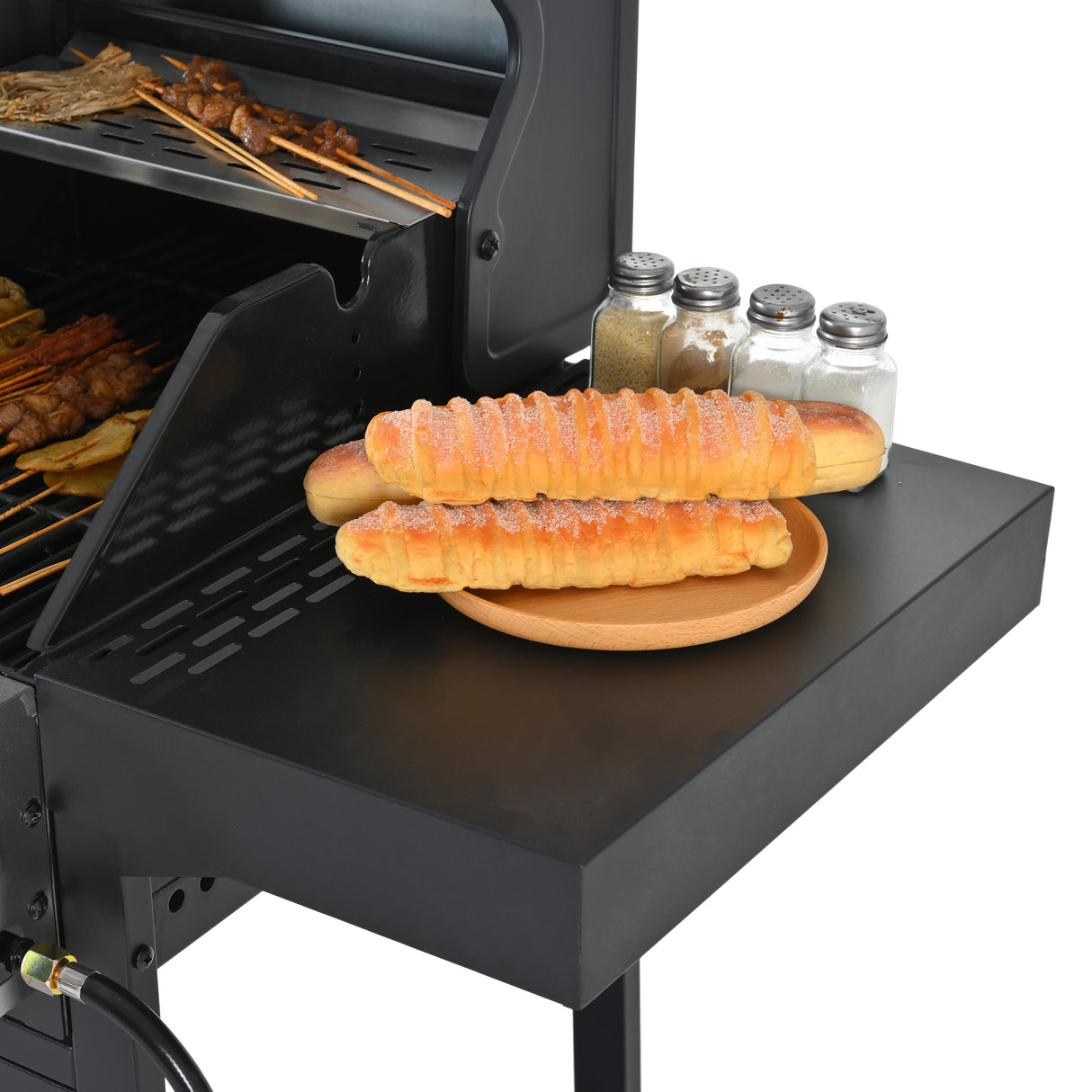 2+2 multifunctional gas barbecue grill and covered grill combination for outdoor cooking - barbecue, barbecue, pizza. - V.I.P Digital Presence