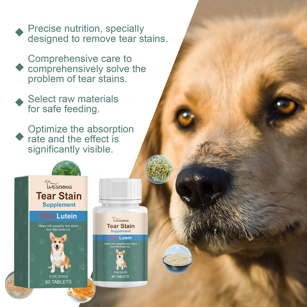 Tear-Stained Eye Care Tablet For Dogs To Gently Clean Tear-Stained Eye Stains For Pet Dogs - V.I.P Digital Presence