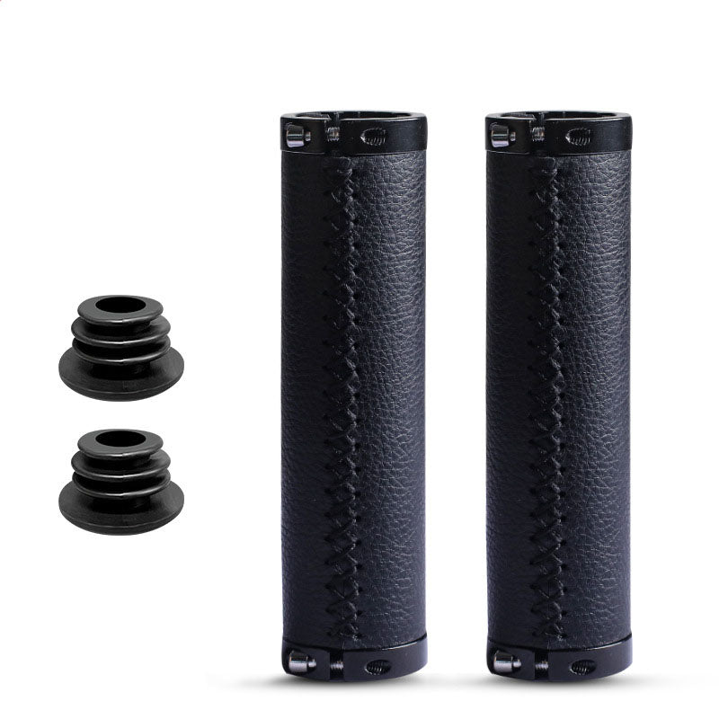 Mountain Bike Handlebar Sleeve Fiber Leather Surface Lock Shock-Absorbing Non-Slip Vice Handle Handlebar Grip Riding Accessories