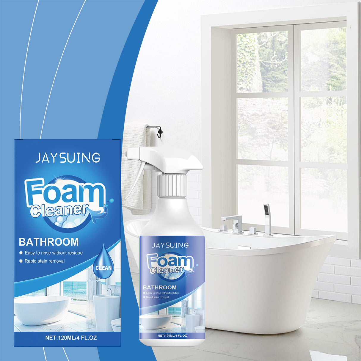 Bathroom Foam Cleaner Tile Glass Bathtub Water Stain Scale Cleaning Cleaner - V.I.P Digital Presence