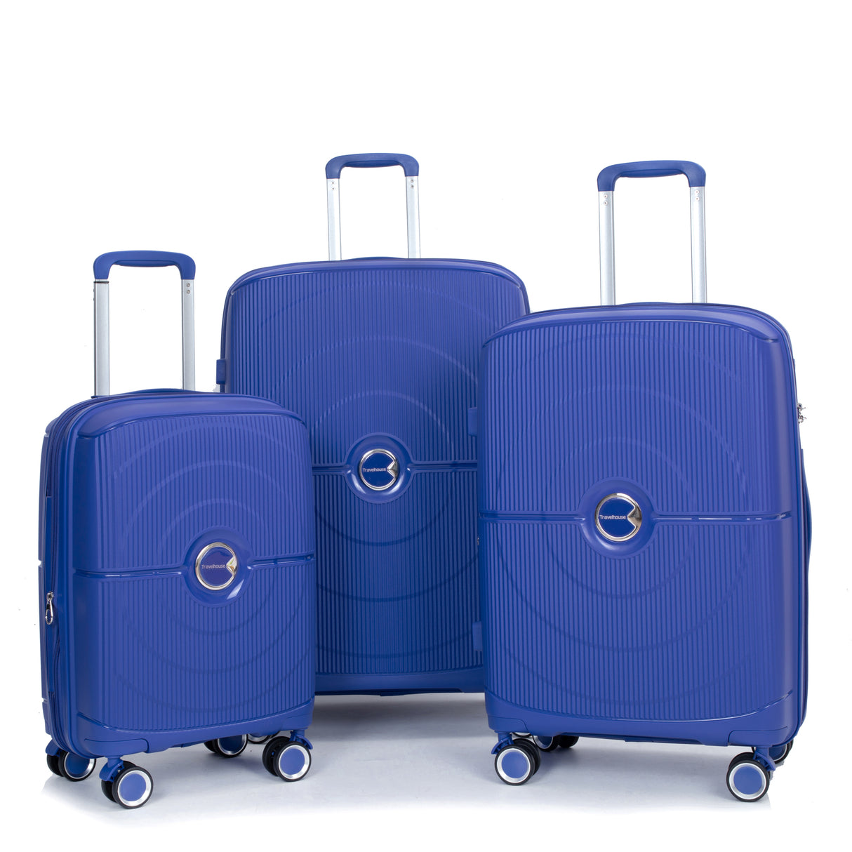 Expandable Hardshell Suitcase Double Spinner Wheels PP Luggage Sets Lightweight Durable ,3-Piece Set (20/24/28) ,Navy