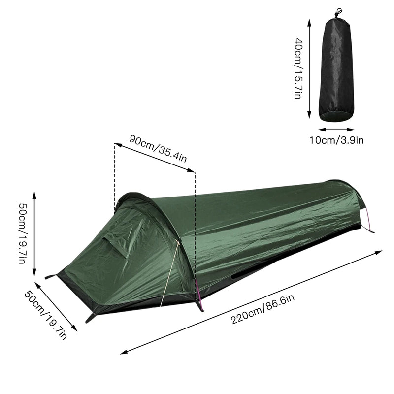 Camping Single Person Tent Ultralight Compact Outdoor Sleeping Bag Tent Larger Space Waterproof Backpacking Tent Cover Hiking - V.I.P Digital Presence