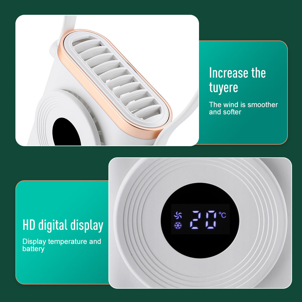 3-Speed Hanging Neck Fan Cooling Portable Leafless Electric Fan USB Lazy Hanging Neck Small Fan Outdoor Fan - V.I.P Digital Presence