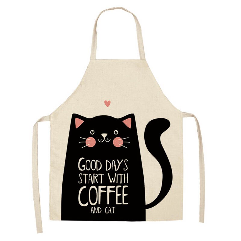 1Pcs Cotton and linen creative European and American cartoon cute cat apron - V.I.P Digital Presence