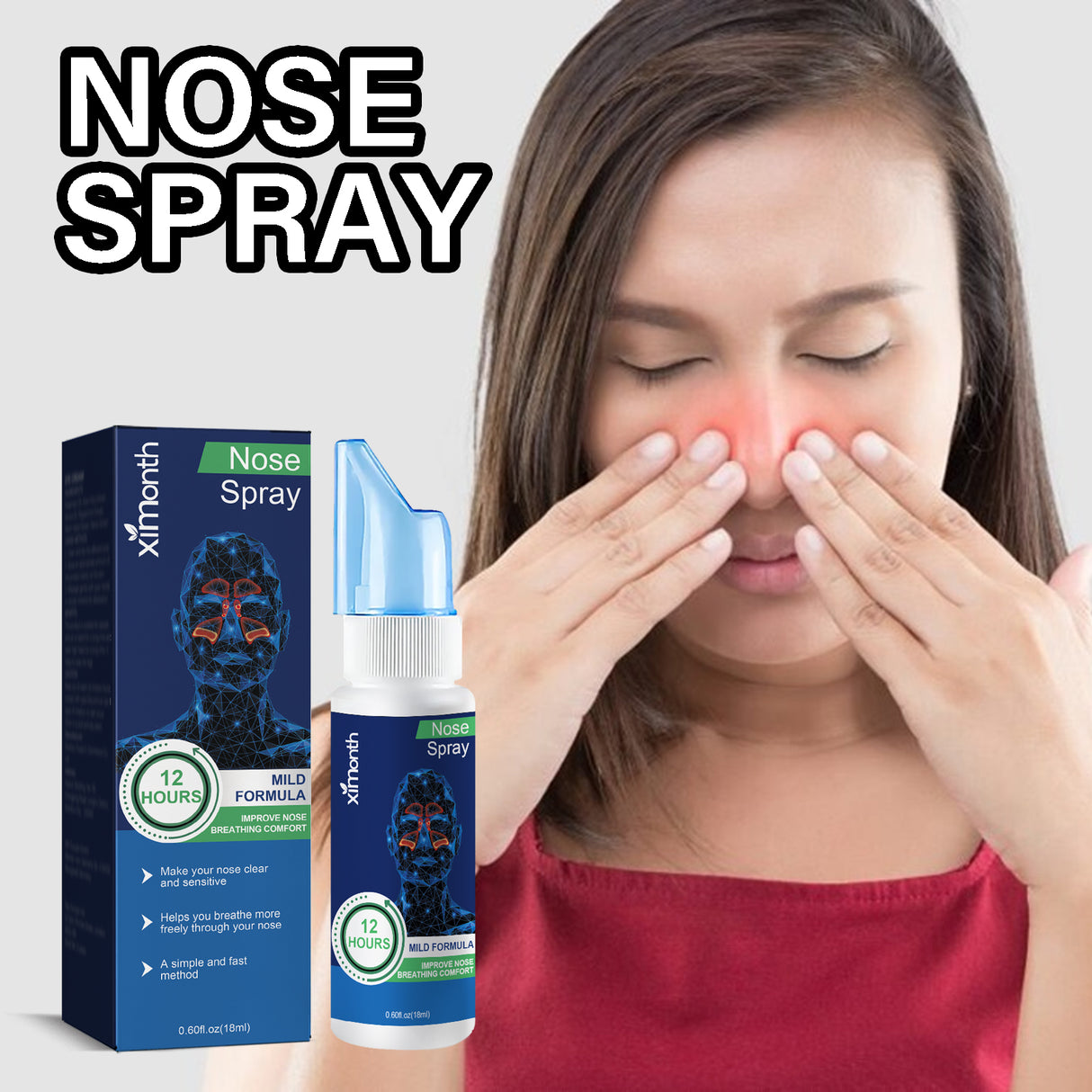 Nasal Spray Relieves Nasal Discomfort, Nasal Congestion, Runny Nose, Nasal Cleansing, Nasal Cleansing, Body Care - V.I.P Digital Presence