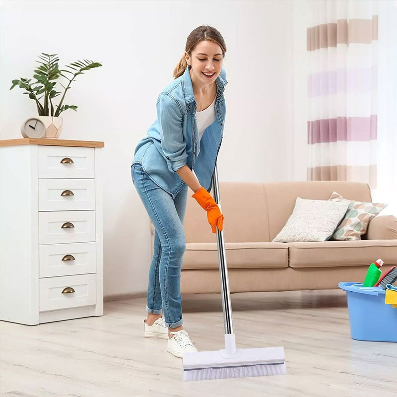 2-in-1 Floor Scrub Brush with Long Adjustable Handle. Multifunctional for Bath & Kitchen - V.I.P Digital Presence