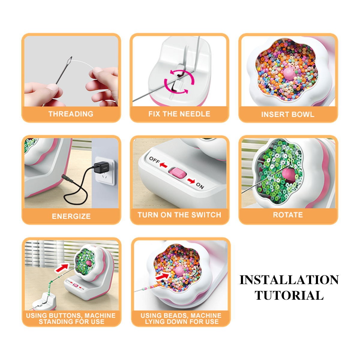 Electric automatic beading machine beading bowl DIY manual beading machine soft ceramic rice bead beading tool beading tool - V.I.P Digital Presence
