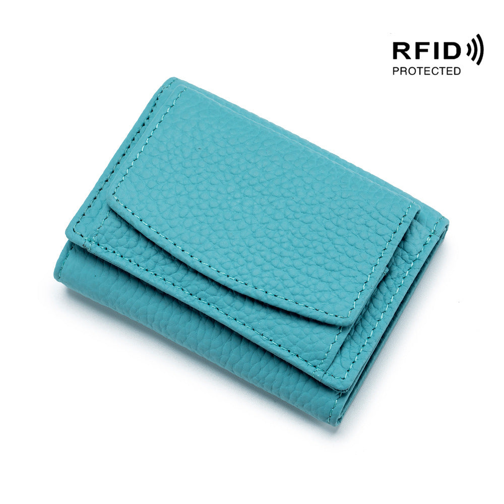 Small wallet women's genuine leather Japanese style fabric RFID coin bag wallet mini wallet short - V.I.P Digital Presence