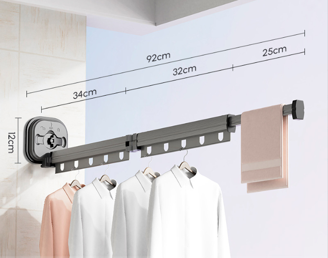 Multifunctional Retractable Fold Away Clothes Drying Hanger Space-Saving Bathrooms Usage - V.I.P Digital Presence