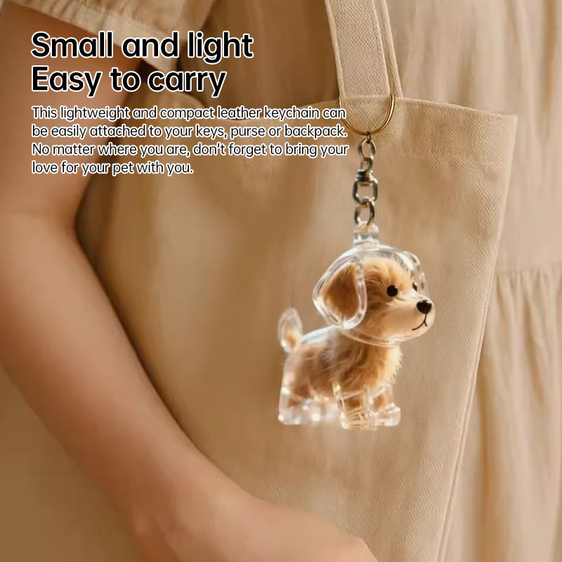 A transparent DIY pet hair memorial keychain box, a sweet keepsake for dog lovers. - V.I.P Digital Presence