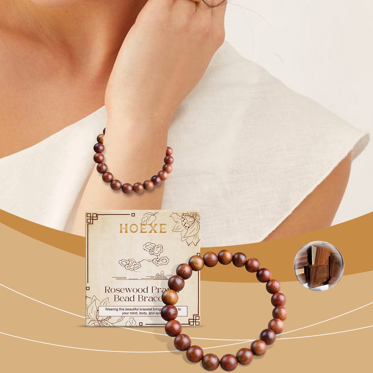 Rosewood Bracelet Unisex Everyday Decor With Rosewood Bracelet Beaded - V.I.P Digital Presence