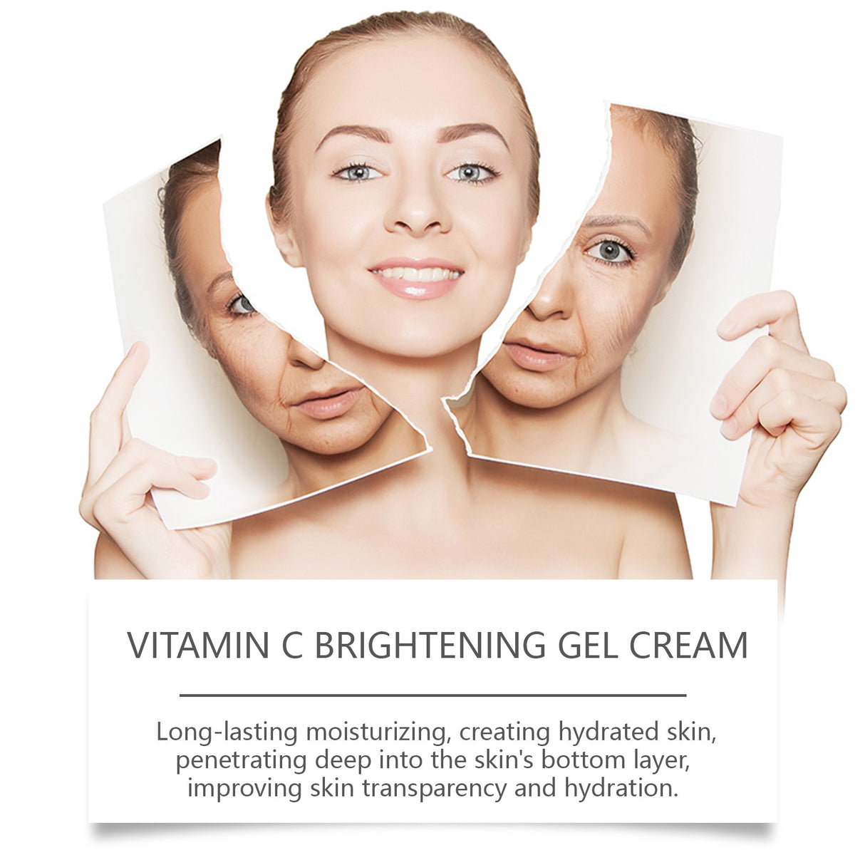 Vitamin C Facial Gel Cream, Gentle Nourishing, Brightening, Moisturizing, Hydrating And Light Line Moisturizing Skin Cream