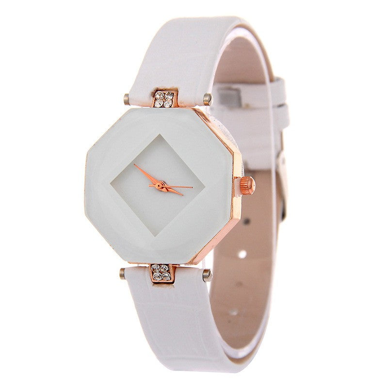 Women Watches Gem Cut Geometry Crystal Leather Quartz Wristwatch Fashion Dress Watch Ladies Gifts Clock Relogio Feminino 5 color - V.I.P Digital Presence