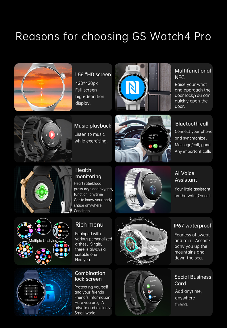 GS Watch4 Pro Smart Bracelet - V.I.P Digital Presence