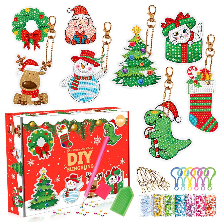 Christmas Diamond Painting Keychain 5D DIY Hanging Diamond Art Kits Diamond Ornaments for Kids Christmas Crafts Family Decor - V.I.P Digital Presence