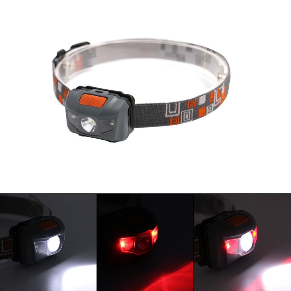 R3 + 2LED 800 Lumens 4 Modes Mini Headlamp Outdoor Headlight Waterproof Lantern Use AAA Battery