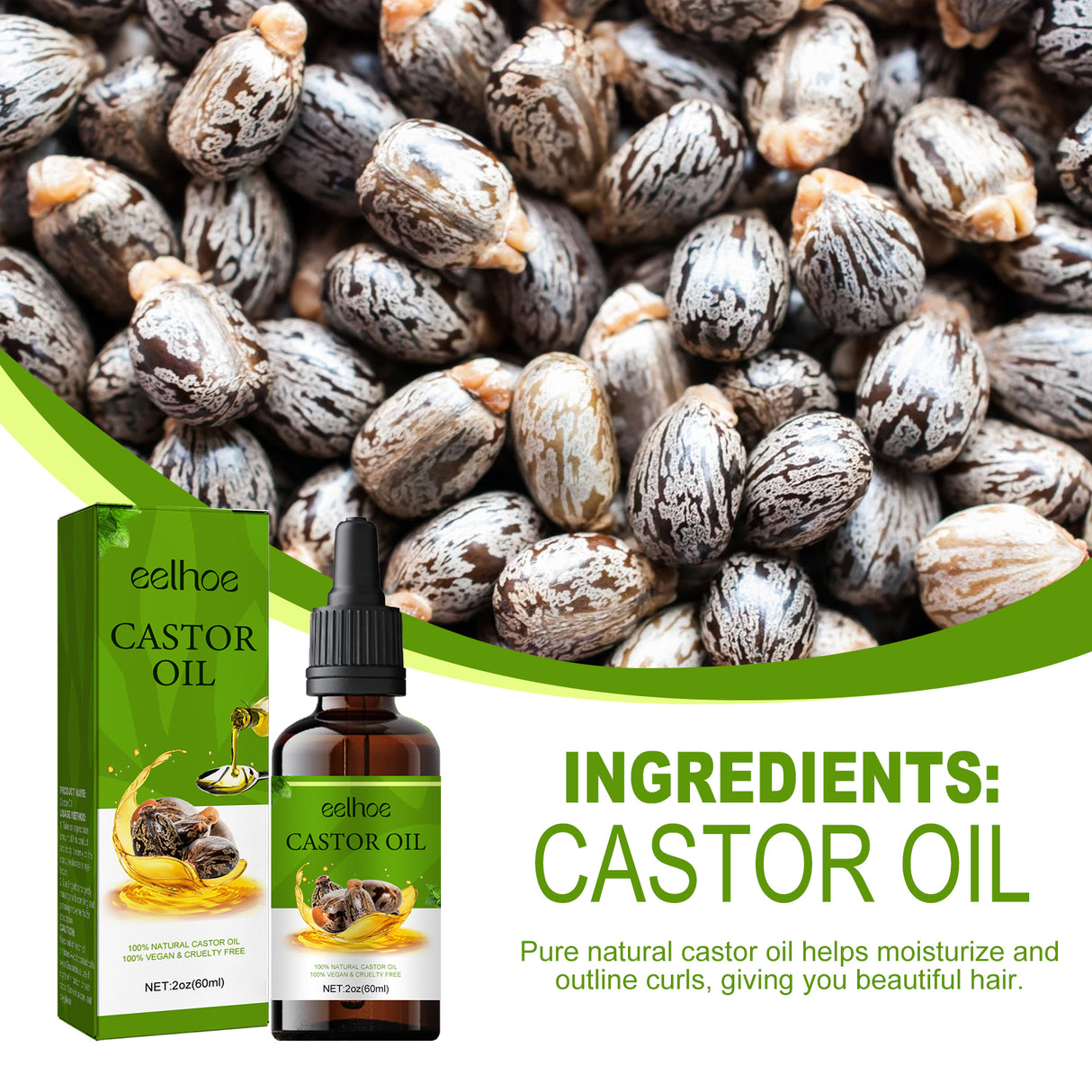 Organic Castor Oil, Moisturizing And Smoothing Hair Repair Ironing And Dyeing Damaged Dry Hair Care Essential Oil - V.I.P Digital Presence