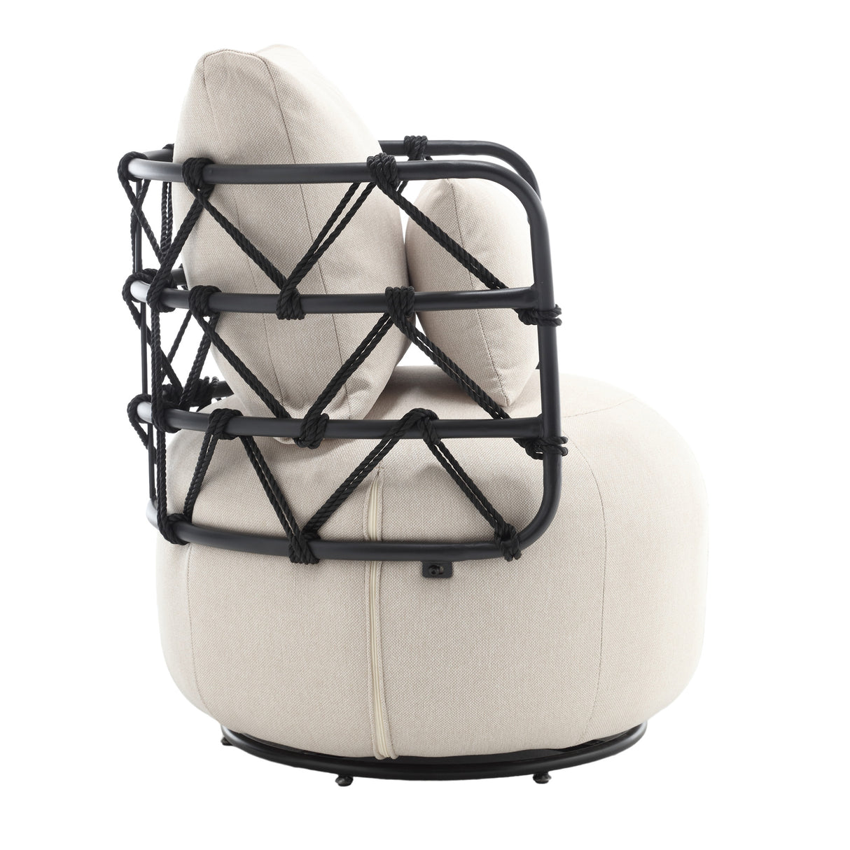 COOLMORE Upholstered Tufted Living Room Chair Textured Linen Fabric Accent Chair with Metal Stand - V.I.P Digital Presence