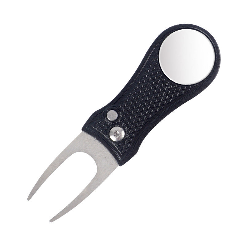 Golf Green Fork Aluminum Handle Folding Spring Repair Tool Gift New