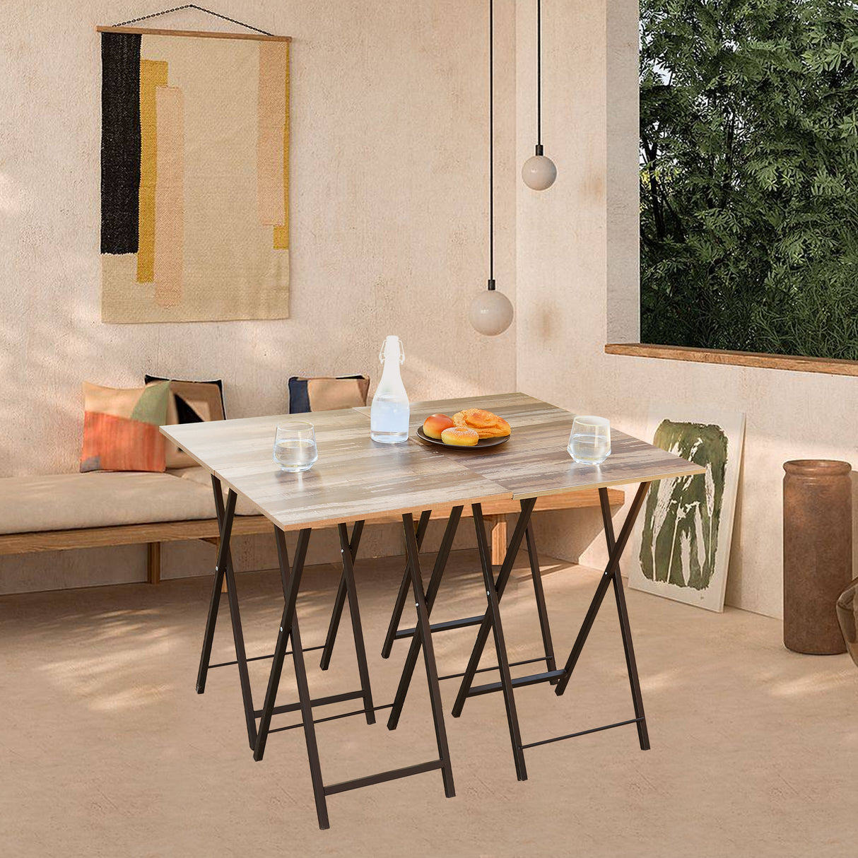 TV Trays for Eating Set of 4 with Stand,Folding TV/Snack Tray Table Set,Folding TV Dinner Tables for Small Space - V.I.P Digital Presence