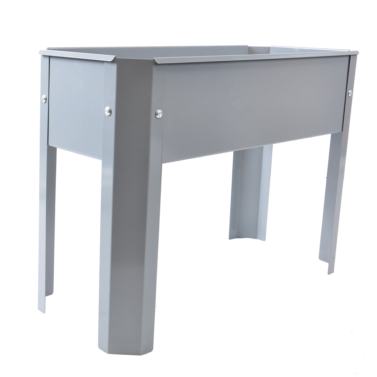 Elevated garden bed, metal elevated outdoor flowerpot box, suitable for backyard and terrace, large flowerpot Grey + Steel - V.I.P Digital Presence