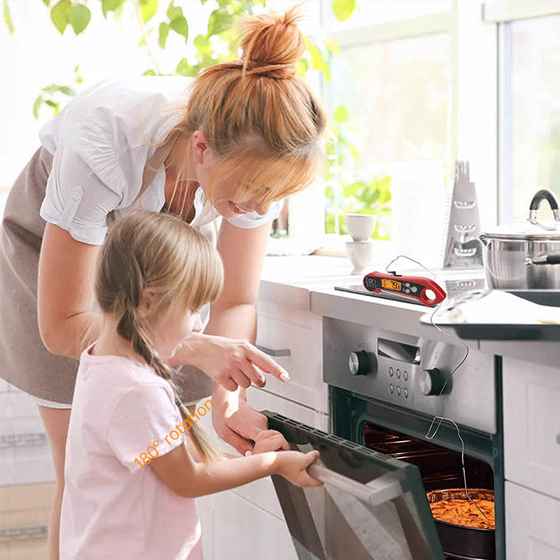 Foldable IP7 digital thermometer with dual probes: for cooking, BBQ, meat, grilling, food kitchen tools. - V.I.P Digital Presence