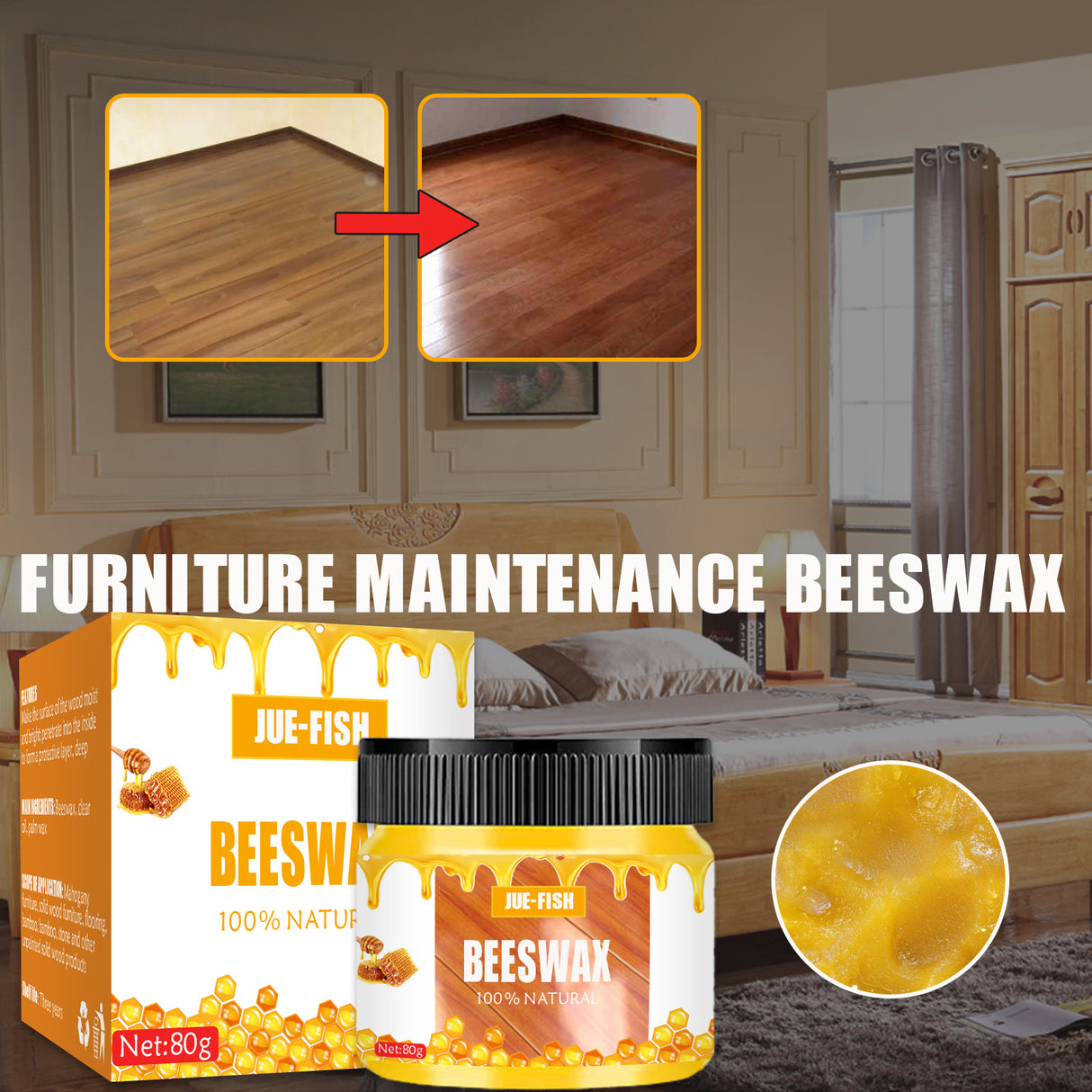 Beeswax, Wood Furniture Floor Brightening Wear Resistant Polishing Clean Scratches Refurbished Maintenance Care Wax - V.I.P Digital Presence