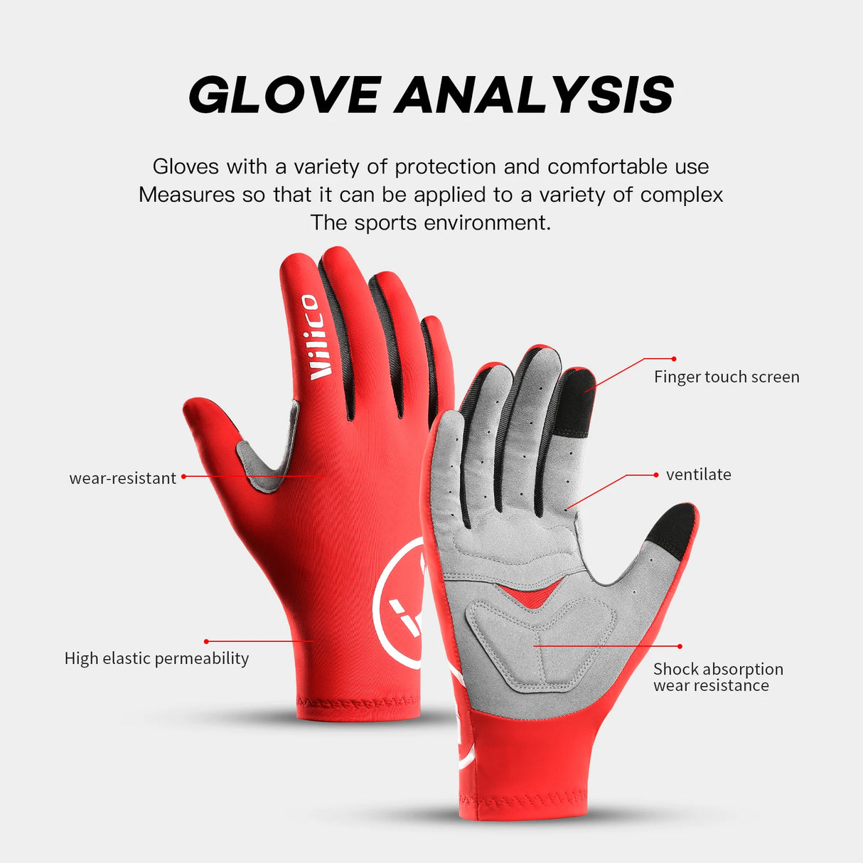 Outdoor mountain bike riding gloves shock-absorbing and anti-skid bike gloves