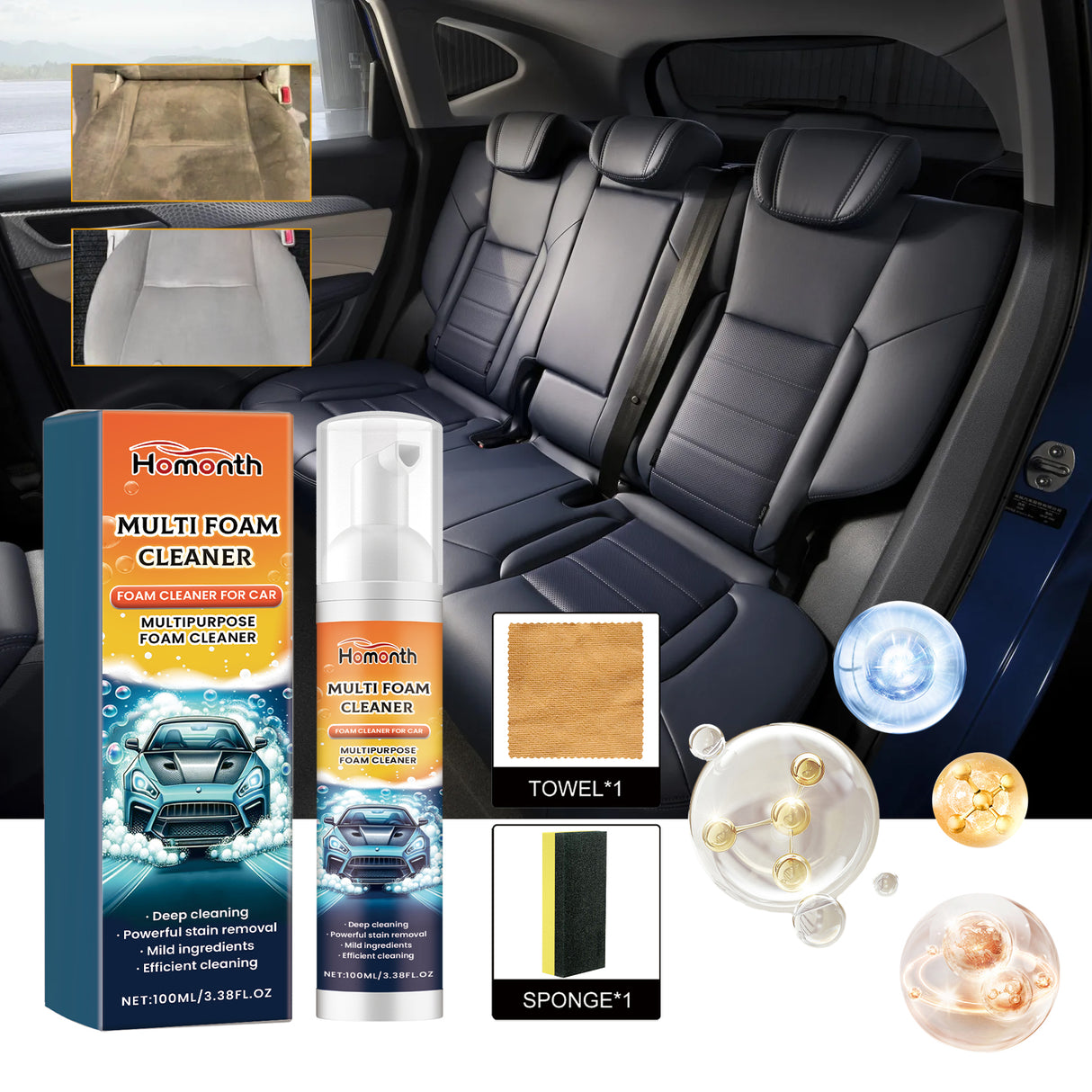 Multi-Purpose Foam Cleaner For Cars, Car Interior Seat Fabric Decontamination Refurbished Cleaning - V.I.P Digital Presence
