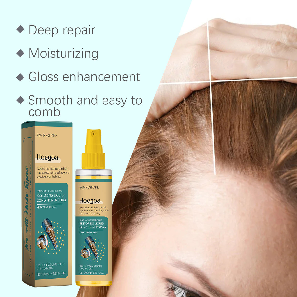 Argan Leave-In Hair Treatment Spray Moisturizes Split Hairs And Moisturizes Glossy Hair - V.I.P Digital Presence