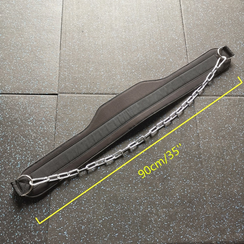 Thick Neoprene Weight Lifting Belt with Chain Dipping Belt for Pull Up Chin Up Kettlebell Barbell Fitness Bodybuilding Gym Belt - V.I.P Digital Presence