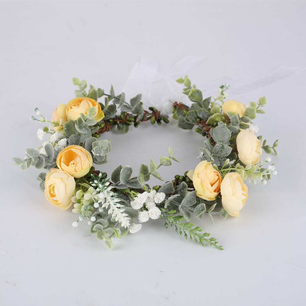 Forest style bride and bridesmaid flower wreath headband seaside vacation wreath headband - V.I.P Digital Presence