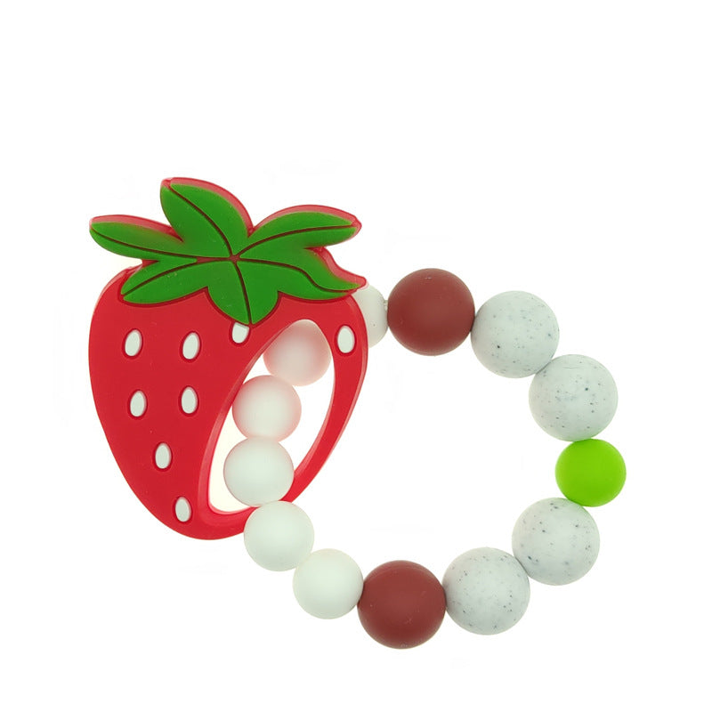 New baby cartoon fruit bracelet molar bracelet chewing teeth gum baby teething comfort toy