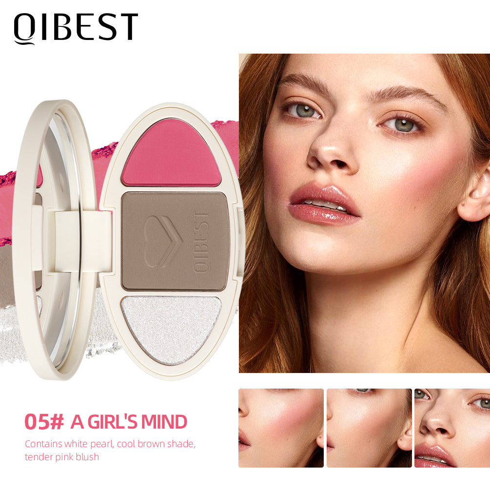 QIBEST High Gloss Repairing All-In-One Plate Matte Brightening Glitter Powder Blush Rouge Plate Powder Cake Repairing Plate - V.I.P Digital Presence