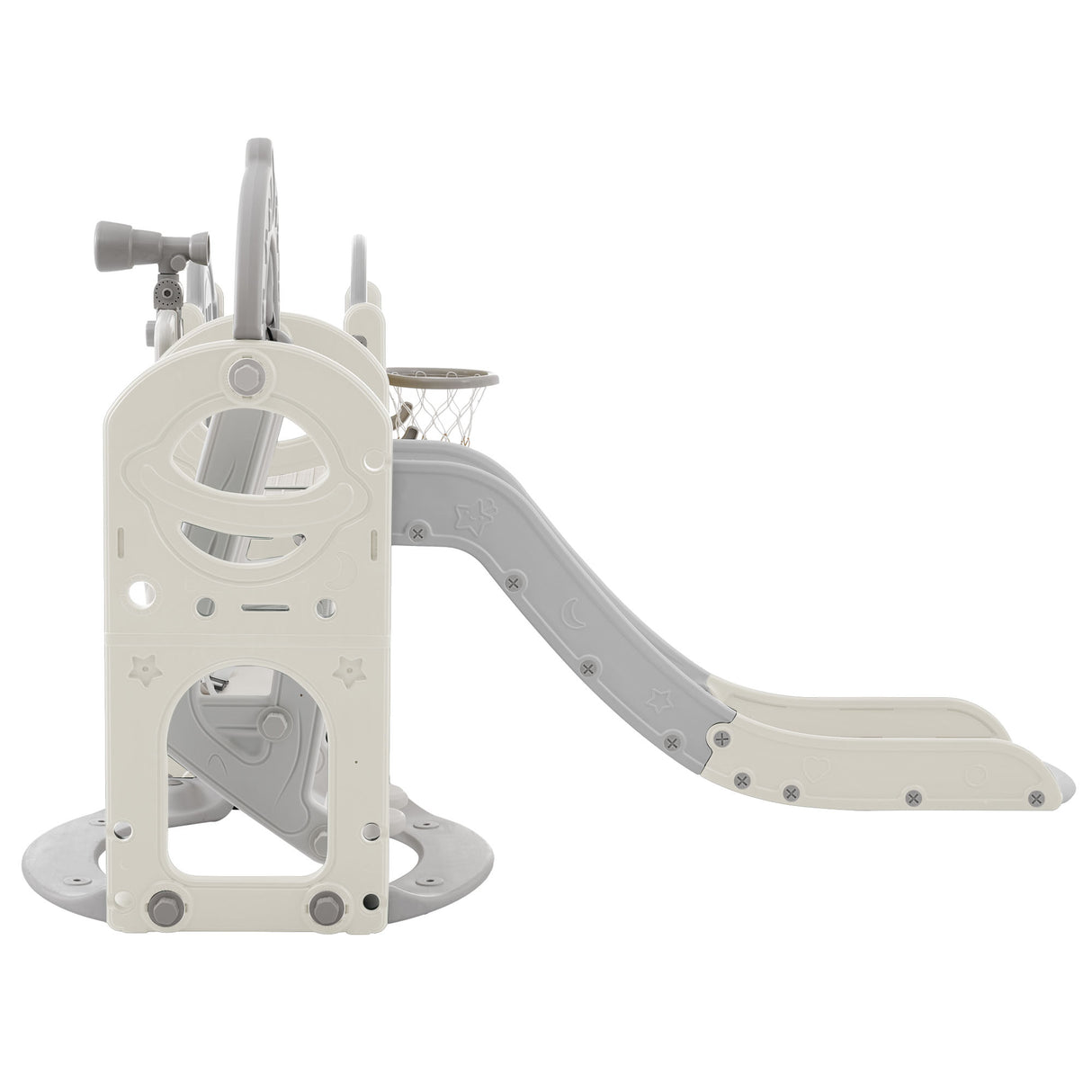 Toddler Slide and Swing Set 7 in 1, Kids Playground Climber Slide Playset with Basketball Hoop Freestanding Combination