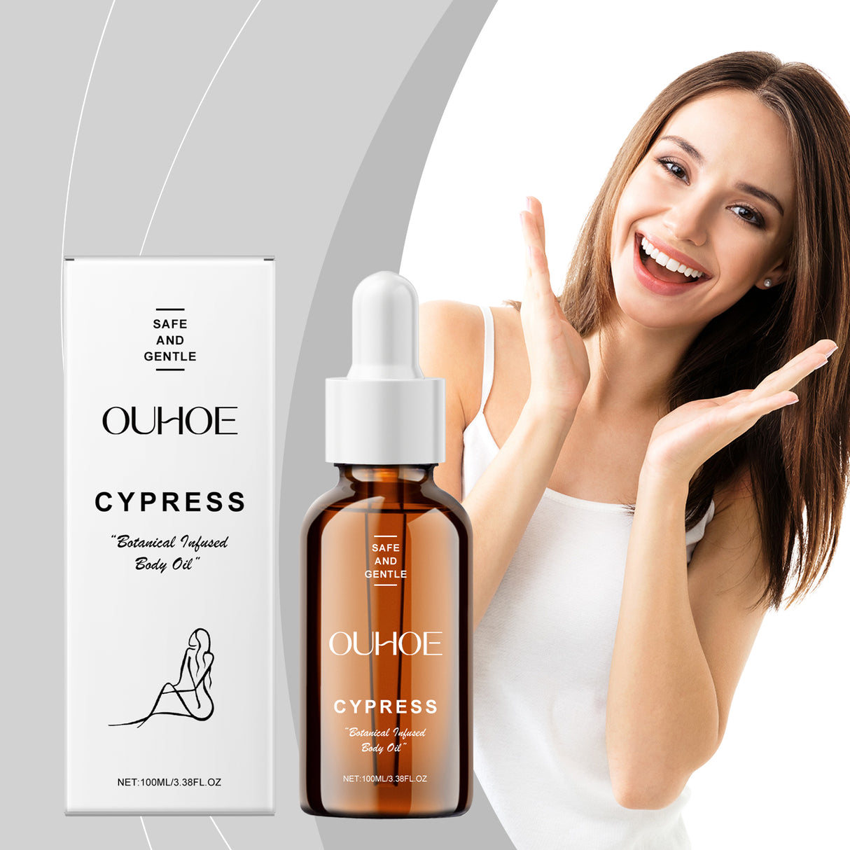 Cypress Body Oil,Daily Gently Moisturizes Whole Body Skin With Cypress Plant Body Care Massage Essential Oil