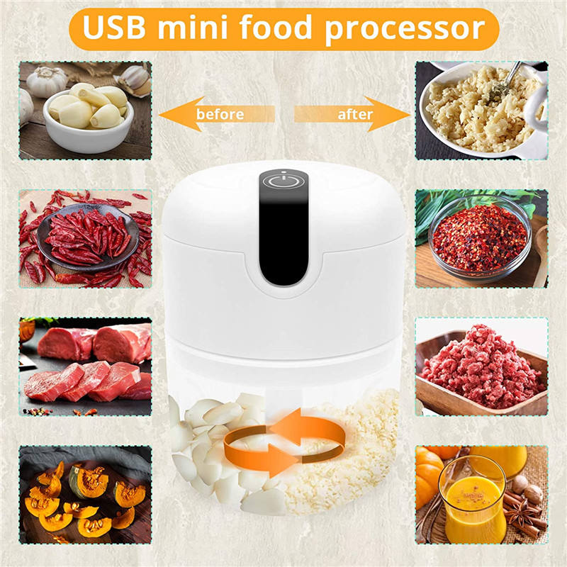 250ml Home Kitchen Appliances Vegetable Meat Electric Mini USB Rechargeable Multifunctional Chopper Garlic Masher Wireless Garlic Beater - V.I.P Digital Presence